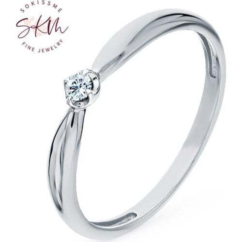 SKM luxury designer 14k rose gold diamond rings for women Vintage Engagement rings designer Promise Luxury Fine Jewelry