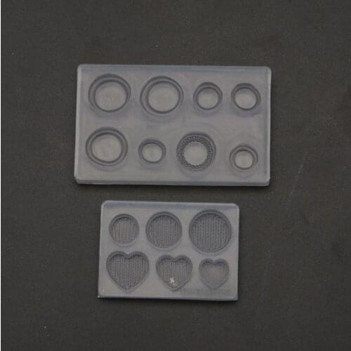 Ear Pendant Crystal Epoxy Resin Mold Mini Earrings Necklace Round Love Heart Silicone Mould DIY Crafts Jewelry Casting Tools