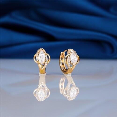 Jennifer New white flower Natural Zircon Women Earrings Rose Gold Dangle Earrings Wedding Classic Fine Fashion