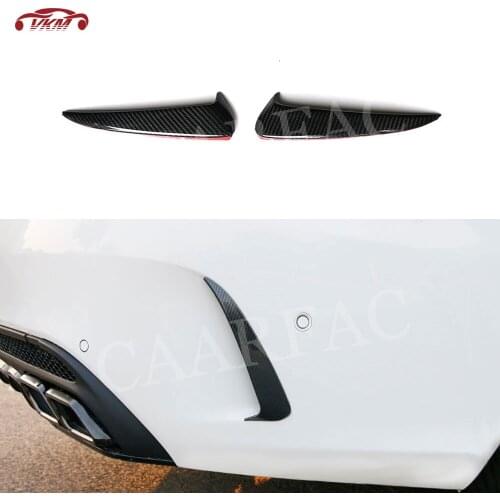 Carbon Fiber Rear Bumper Fender Air Vent Fin Cover Trims for Mercedes Benz C Class W205 C205 C43 AMG Coupe 2 Door 2015 - 2019