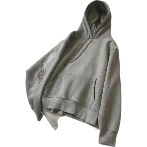 BA Autumn 2021 Fashion Hoodies Women Embroidery Hoodie Winter Warm Sweatshirts Ladies Unisex Cool Streetwear Hoody Plus Size