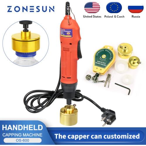 ZONESUN Portable automatic electric bottle capping machine, Cap screwing Machine(10-30MM) Cap Sealer