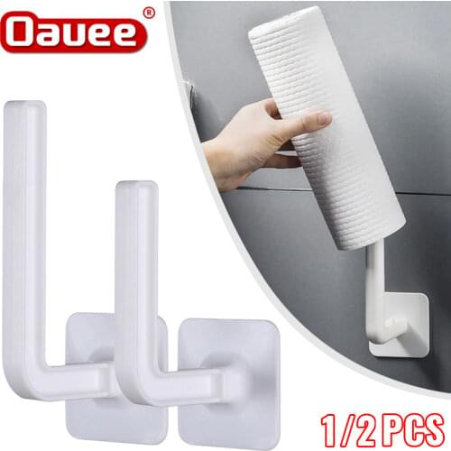 1pcs Wall Mount Kitchen Self Adhesive Paper Roll Holder Rack For Towel Storage Tissue Hook Handbag Clothes Ties Bag Hanger