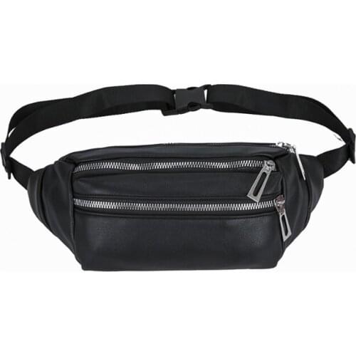 2021 PU Waist Bags Multifunctional Large Shoulder Bag Phone Waist Pack Male Travel Chest Pack