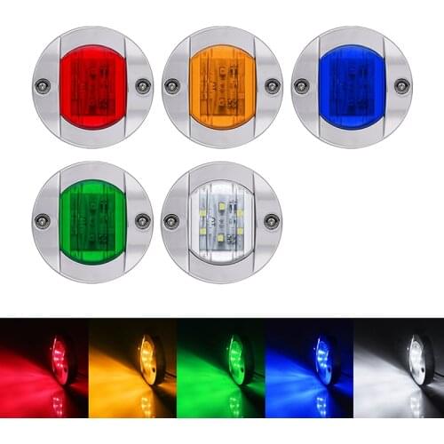 4Pcs DC 12V Marine Boat Transom LED Stern Light Round Cold White LED Tail Lamp Yacht Accessory boat accessories mulcolors
