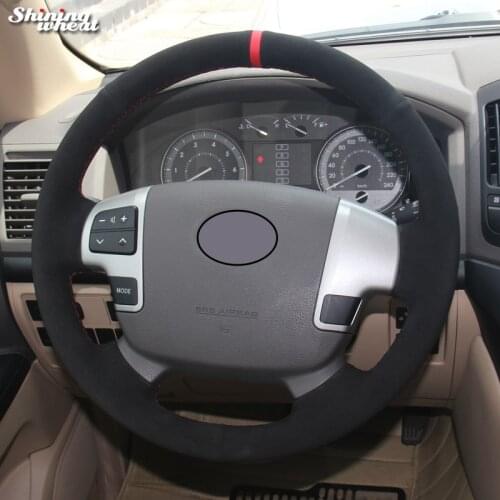 Shining wheat Black Suede Car Steering Wheel Cover for Toyota Land Cruiser 2008-2015 Tundra 2007-2013 Sequoia 2008-2011