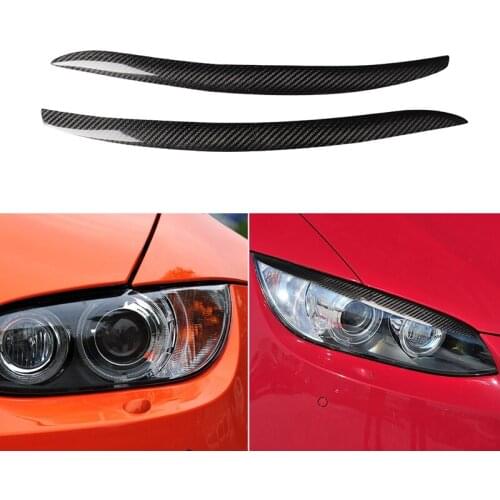 Real Carbon Fiber Headlight Eyelid Eyebrow Cover For BMW 3 Series E92 Coupe E93 2007-2012 Car Stickers Headlight Protector