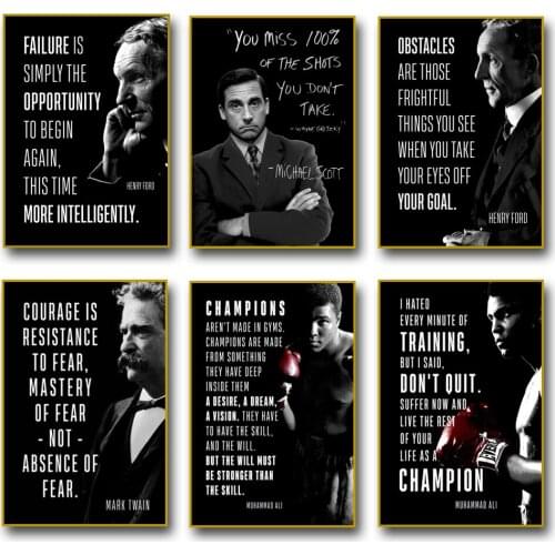 Celebrity Quotes Canvas Painting Inspirational Wall Art Posters Prints Motivational Wall Pictures for Office Home Cuadros Decor