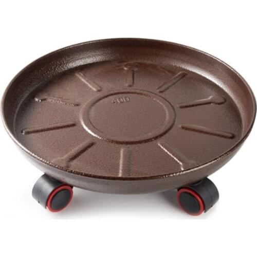 Flower Pot Base Roller Garden Tools Iron Tray Removable Leakproof Indoor Balcony Metal 4 Wheels Round Universal Wheel