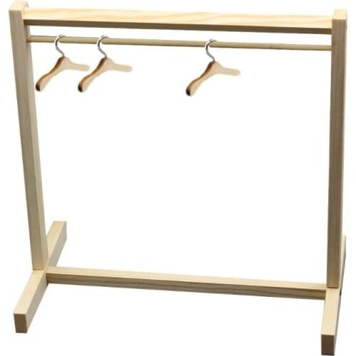 Doll Wooden Clothes Rack Garment Organizer Hangers for Dolls Handbag Clothes Hats Scarf Holder