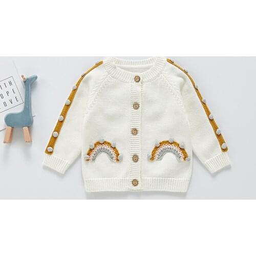 MILANCEL 2021 Autumn New Baby Sweaters Girl Rainbow Knitwear Boys Cardigans Toddler Outfit