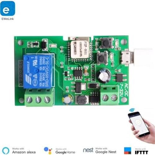 EweLink smart USB 32V DIY 1 Channel Jog Inching/Self-locking WIFI Wireless Smart Home Switch Remote Control with Amazon Alexa