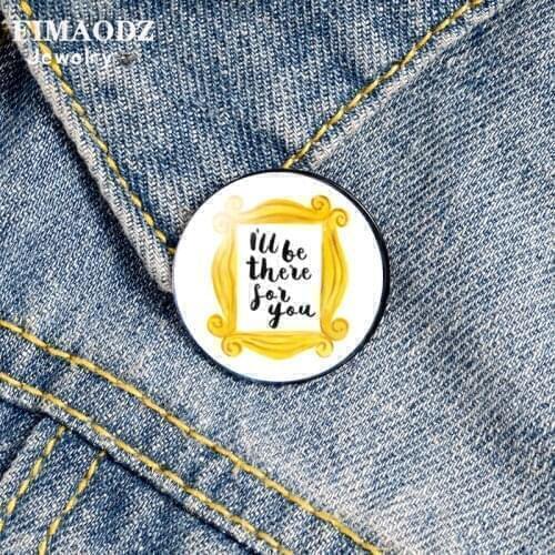 FIMAODZ Friends TV Show Brooches Monicas Door Frame Glass Brooch Lapel Pin Badge Fashion Friendship Jewelry Gift