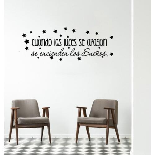 Spanish Quotes Sentences Wall Stickers Spanish Wall Art Decals For Kids Room Bedroom Decor Vinyl Sticker Wallpaper RU4000