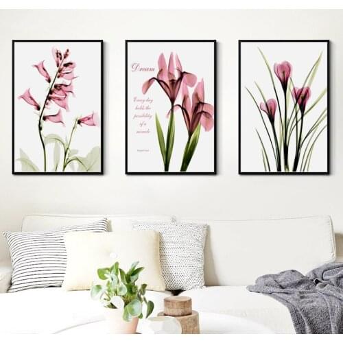 07G Modern Fresh And Transparent Flower A4 A3 Canvas Painting Art Print Poster Picture Wall Living Room Home Decoration Murals