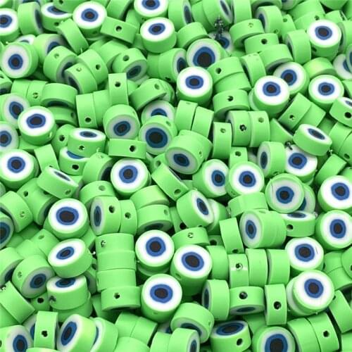 30Pcs 10mm Evil Eye Round Clay Polymer Beads Are Used To Makeing DIY Jewelry Bracelet Necklace Accessories #A61a02