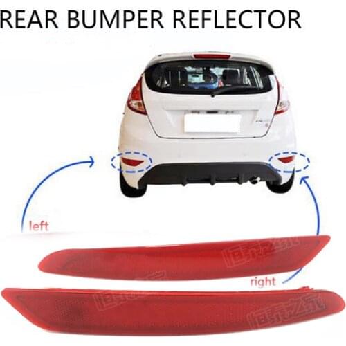 Left Right Rear Bumper Reflector Light Bumper Reflector Light Fog Lamp Assembly for Ford Fiesta MK8 2013-2020
