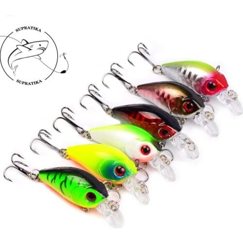 6pcs/lot 4g/45mm Mini Swimbait Hard Bait Crankbait Fishing Lures Crazy Wobbler Top-water Float Artificial Sea fishing Bait Pesca