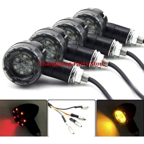 Motorcycle Bike LED Amber+red Turn Signal Blinker Light Indicator Bulbs