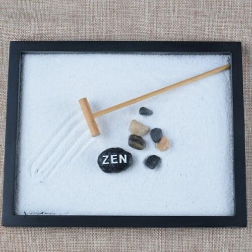 1 Set Peaceful Elaborately Statue Zen Garden Sand Meditation Relax Decor Set Spiritual Zen Garden Kit Decoration Set