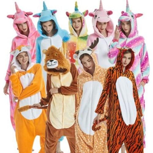 New Unicorn Kigurumi Kids Sleepwear Boys Girls Panda Pajamas Children Funny Animal Winter Onesies Baby Costume Flannel Unicornio