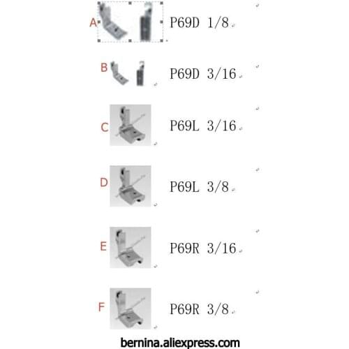 Industrial Sewing Machine PRESSER FOOT FEET P69D/P69L P69R 1/8 3/16 3/8 3/8 P5 P50 P5Wfor juki pfaff brother JACK TYPICAL