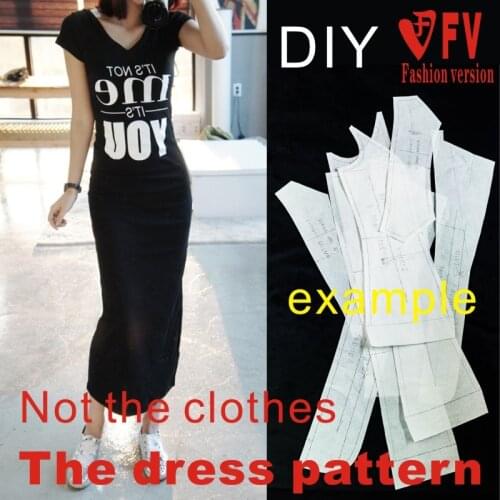 Dresses Sewing Pattern Template KNIT Elasticity is very big Cutting drawing Clothing DIY ((Not selling clothes)) BLQ- 210