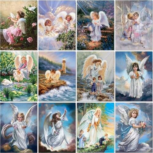 Full Square/Round 5D Diy Diamond Painting Character Angel Diamond Embroidery Girl Mosaic Photo Rhinestone Pictures Home Decor