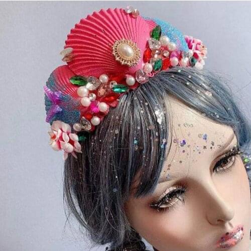 Fairy Crown Headpiece Women Mermaid Shell Headband Scallop Conch Princess Elf Cosplay Headdress