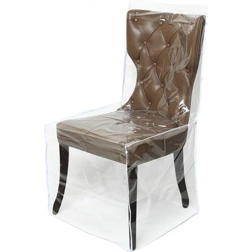 Transparent Dining Chair Cover PVC Waterproof Anti-Dust Chair Cover Plastic Large Size Chair Protector for Hotel Restaurant Home