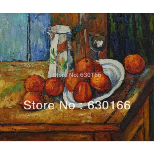 Hand Painted Oil Painting for Dining Room - Bricoo, Bicchiere e Piato by Paul Cezanne Canvas Art Painting