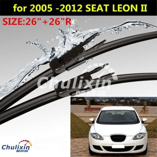Wiper blades for 2005-2012 SEAT LEON II MK2 2pcs/lot 26"+26"R fit pinch tab type wiper arms only