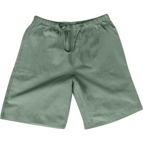 Sports Shorts Solid Color Drawstring Men Knee Length Pockets Shorts for Fitness