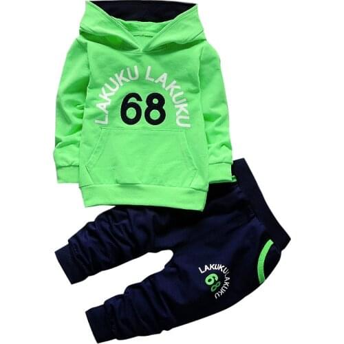 Toddler Tracksuit Autumn Baby Clothing Sets Children Boys Girls Fashion Brand Clothes Kids Hooded T-shirt And Pants 2 Pcs Suits
