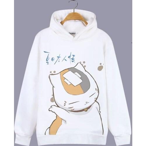 Natsumes Book of Friends Cosplay Hoodie Natsume Yujincho Madara Cartoon Hoodies Winter Autumn Fleece Sweatshirt Casual Pullover