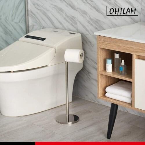 Bath Toilet Paper Holder Stand Bathroom Toilet Paper Dispenser Storage 3 Rolls Toilet Tissue Free Standing Storage Organizing