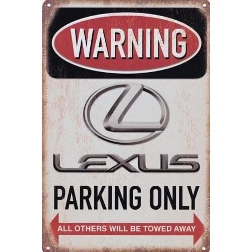 Funny Vintage Reserved Lexus Parking Only Tin Sign Retro Metal Sign Metal Poster Car Garage Decor Wall Poster Plaques 8x12 Inch