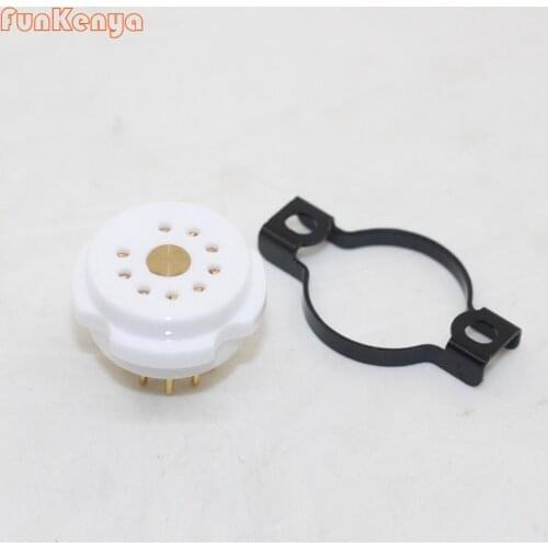 1 Pair Ceramic Basic 9 Pins Tube Socket For 12AX7 12AU7 6922 EL84 ECC83 6DJ8 EL84 6922 6BM8 6BQ5 EL84 6CG7 6FQ7 6DJ8 ECC88 6DL4