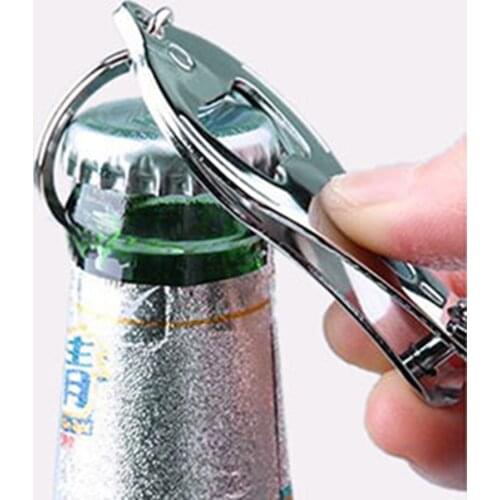 1PC 2021 New 3 in 1 Multifunction Nail Clipper with Keys Ring Bottle Opener Manicure Nail Tools