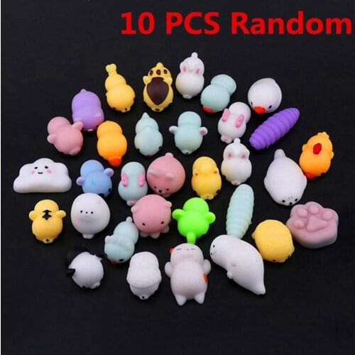 10Pcs/Set Mochi Squishy Toys Mini Squishies Cute Animal Squishys Party Easter Gifts for Kids Stress Relief Toy