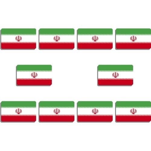 10Pcs Iran Flag Brooch Vintage Lapel Pins For Backpacks Hat Clothes Patriotic Trinket Acrylic Jewelry Badges