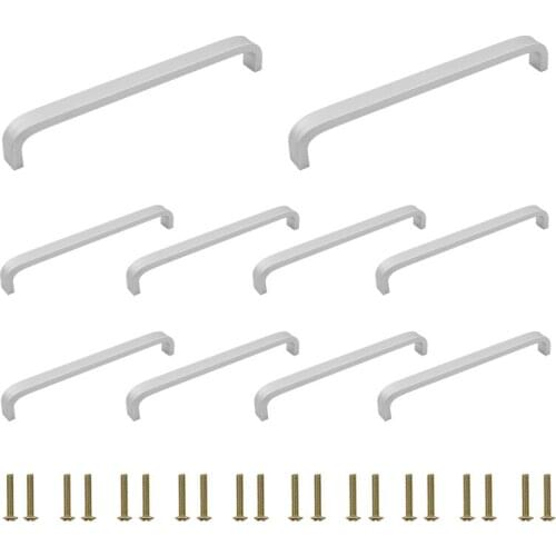 10PCS Pull Handles,Aluminium Alloy Utility Door Pulls Furniture Pulls U Shape Pulls Cupboard Drawer Cabinet Hardware with Screws