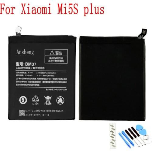 100% NEW Original BM37 3800mAh Battery for Xiaomi Mi 5S plus 5Splus Mobile Phone