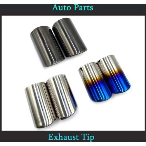 2PCS Chrome Plating Stainless Steel Car Exhaust Muffler Tip Pipes Covers for Audi A1 A3 A4 TT 2009-2015/VW Volkswagen PASSAT