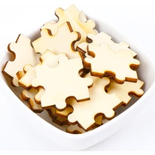 Game Puzzle Pattern Wooden Scrapbooking Collection Craft For Handmade Accessory Slices Decoration Home DIY 30mm 20pcs