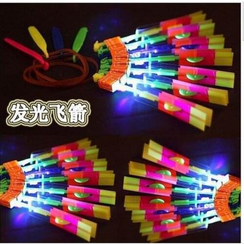 500 pieces/lot) Flash Copter Arrow Helicopter Neon Led Light Amazing Elastic Powered LED Arrow Helicopter DHL Free Shipping