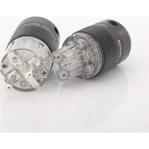 Audiocrast Silver Or Rhodium Plated HIFI European Power Plug Schuko Power Connector Audiophile DIY Mains Power Cord Plug