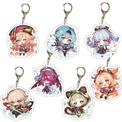 Game Genshin Impact Kaedehara Kazuha Keychain Badge Accessories Paimon Cosplay Props Key Chain Cartoon Backpack Pendant