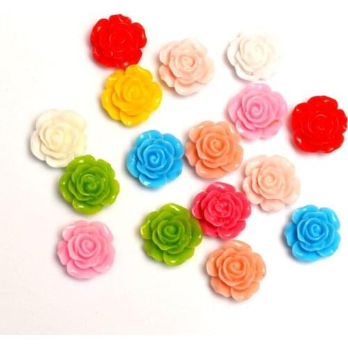 50Pcs Mixed Resin Flower Decoration Crafts Beads Flatback Cabochon Scrapbook DIY Embellishments Accessories