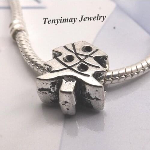 Pine Tree Shape Antique Alloy Beads European Charm Beads For Snake Chain Bracelet LB841